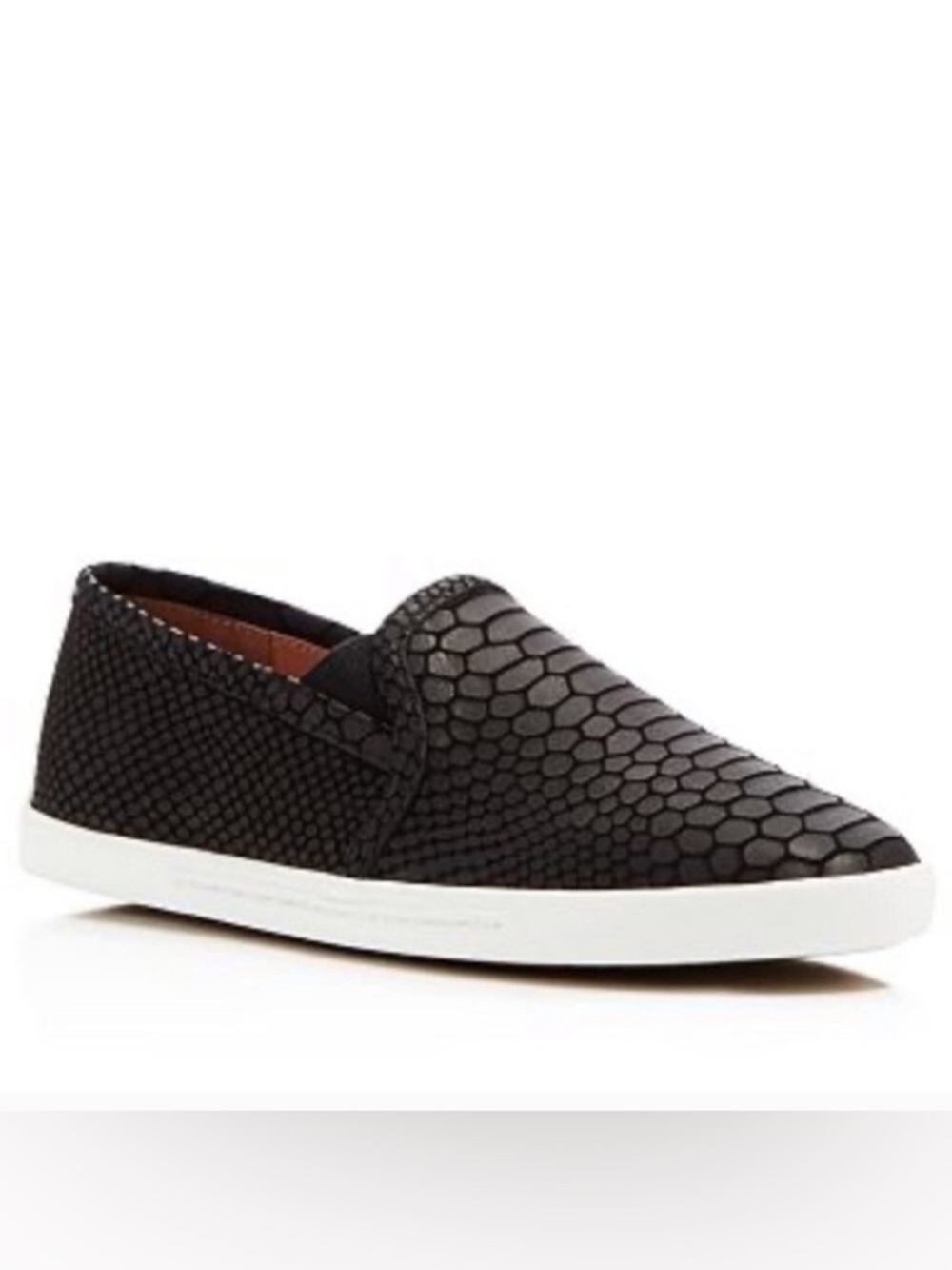 Joie Kidmore Slip-On Sneaker in a black snake-embossed leather